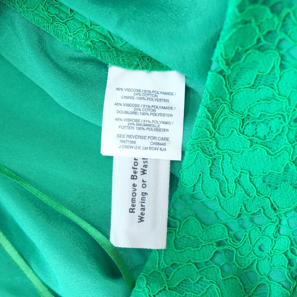J. Crew Green Pintucked Pencil Skirt Lace size 2 - Picture 5 of 9